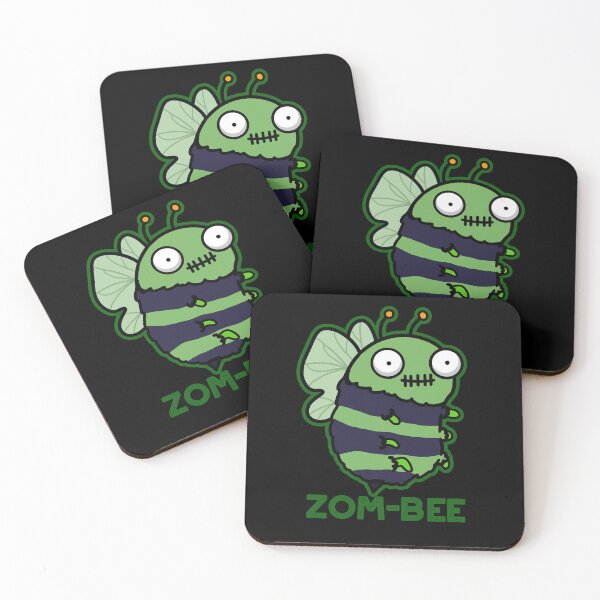Item preview, Zom-bee Halloween Funny Zombie Bee Puns (Dark BG) designed and sold by punnybone.