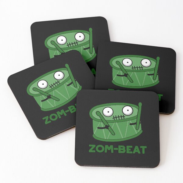 Item preview, Zom-beat Halloween Funny Zombie Drum Puns (Dark BG) designed and sold by punnybone.