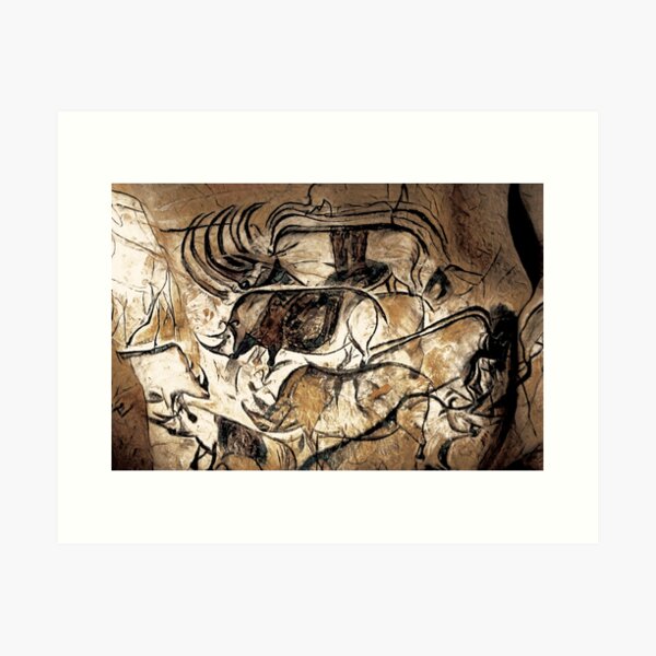 Chauvet Cave Lions Burned Leather Canvas Print