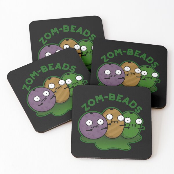 Item preview, Zom-beads Funny Halloween Zombie Beads Pun (Dark BG) designed and sold by punnybone.