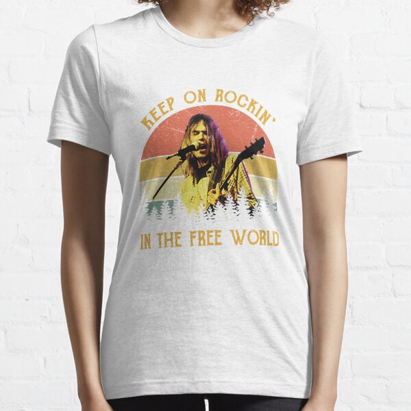 Neil Young Vintage Retro Young Keep On Rockin' In The Free World Essential T-Shirt