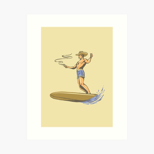 Aperçu de l'œuvre surf de cow-boy | créée et vendue par julieright.