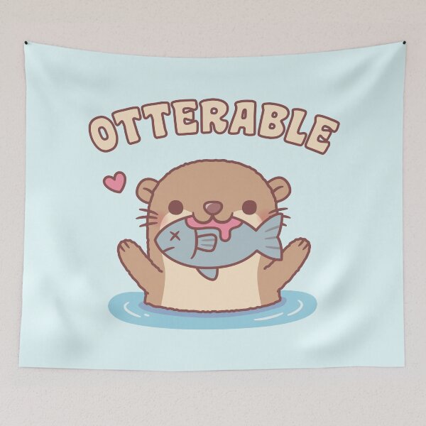Item preview, Cute Otter With Fish Otterable Funny designed and sold by rustydoodle.