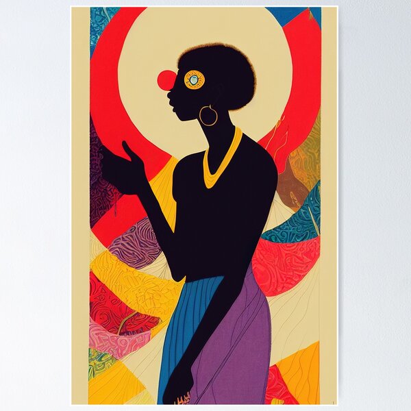 Item preview, Silhouette of African American Woman with Colorful Background designed and sold by Jennifer McKeever.