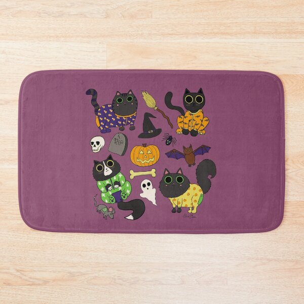 Item preview, Halloween Cats Pajamas - Spooky Cute Black Cats - Halloween Black Cats - Twilight Lavender designed and sold by EcoElsa.