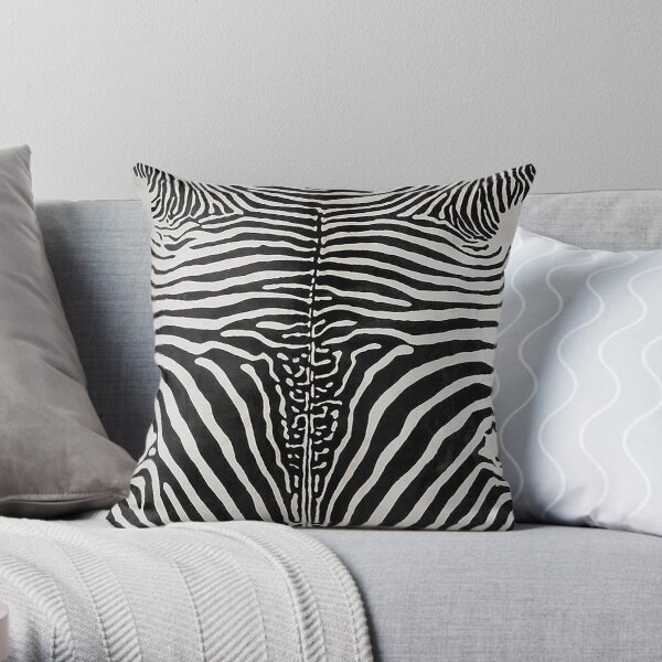 Zebra Print Stripes Skin Hide | Texture Throw Pillow