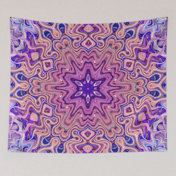 Item preview, Boho Vibes Abstract Mandala Maximalism Hippie Style Eclectic Mix of Purple Blue Pink Lilac 11 of 16 designed and sold by Beachy.