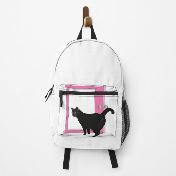 Item preview, Cute black cat walks into Anywhere Door designed and sold by MiaoMiaoYu.