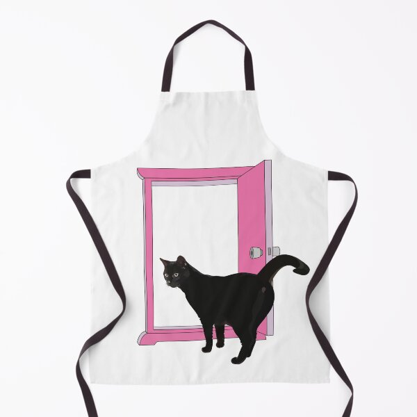 Item preview, Cute black cat walks into Anywhere Door designed and sold by MiaoMiaoYu.