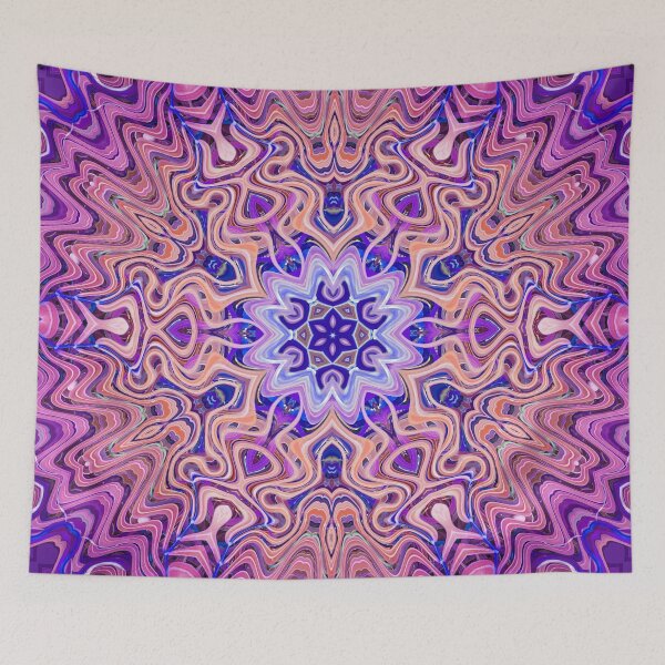 Item preview, Boho Vibes Abstract Mandala Maximalism Hippie Style Eclectic Mix of Purple Blue Pink Lilac 12 of 16 designed and sold by Beachy.