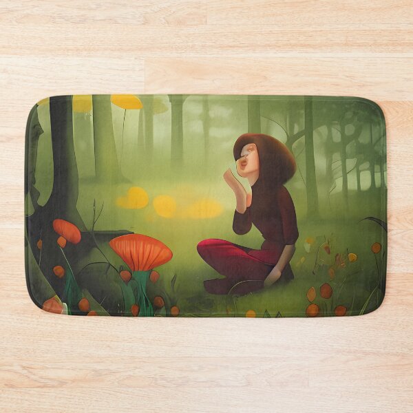 Item preview, Wandering Soul Collection, Dreamy abstract landscape, forest, nature, red, green, foggy, version 4  designed and sold by AISHOPPE.