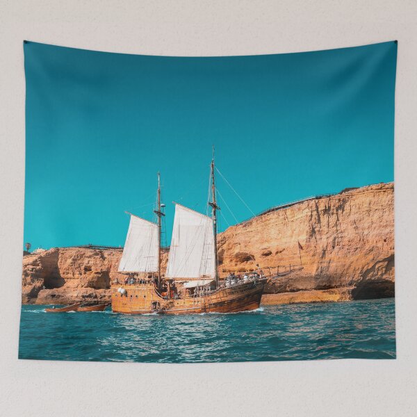 Item preview, Colorful Coastal Sailing on an Old Wooden Tall Ship designed and sold by Georgia Mizuleva.