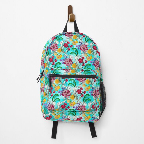Item preview, Trendy Flowers in a diamond floral pattern, decorative pattern, modern design, flowers repeat pattern, blue floral designed and sold by ZeinabTaha.