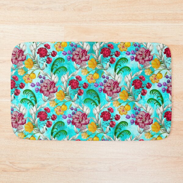 Item preview, Trendy Flowers in a diamond floral pattern, decorative pattern, modern design, flowers repeat pattern, blue floral   designed and sold by ZeinabTaha.