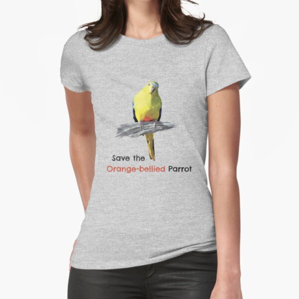 Save the Orange-bellied Parrot items (light background colours) Fitted T-Shirt