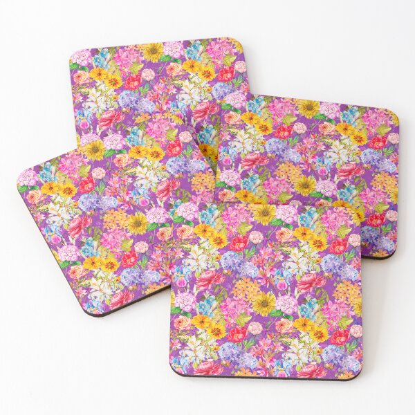 Item preview, Vintage flowers and roses blossoming summer garden, botanical pattern, floral illustration, purple vintage floral designed and sold by ZeinabTaha.