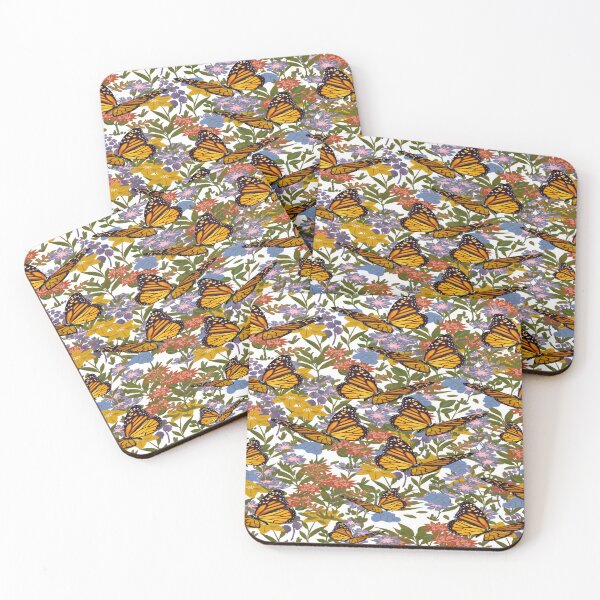 Item preview, Monarchs in flight on wildflowers designed and sold by calibrit.