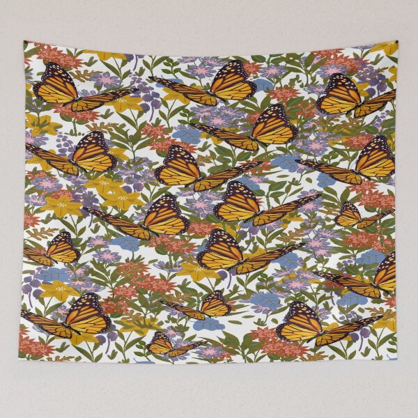 Item preview, Monarchs in flight on wildflowers designed and sold by calibrit.