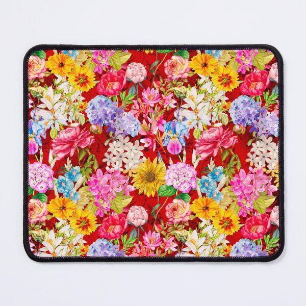 Item preview, Vintage flowers and roses blossoming summer garden, botanical pattern, floral illustration, red vintage floral designed and sold by ZeinabTaha.