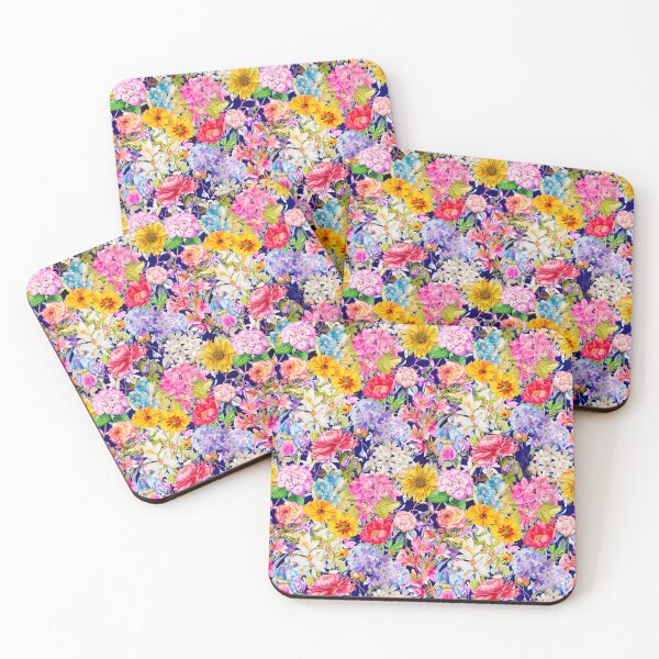 Item preview, Vintage flowers and roses blossoming summer garden, botanical pattern, floral illustration, blue vintage floral designed and sold by ZeinabTaha.