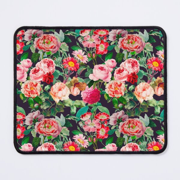 Item preview, Vintage flowers and roses blossoming summer garden, botanical pattern, floral illustration, black vintage floral designed and sold by ZeinabTaha.