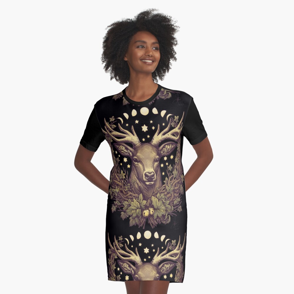 Item preview, Graphic T-Shirt Dress designed and sold by medusadollmaker.