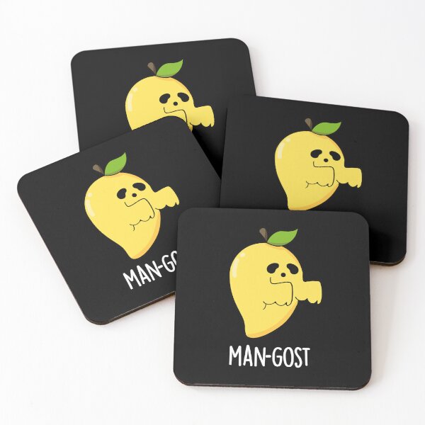 Item preview, Man-gost Halloween Funny Mango Fruit Ghost Puns (Dark BG) designed and sold by punnybone.
