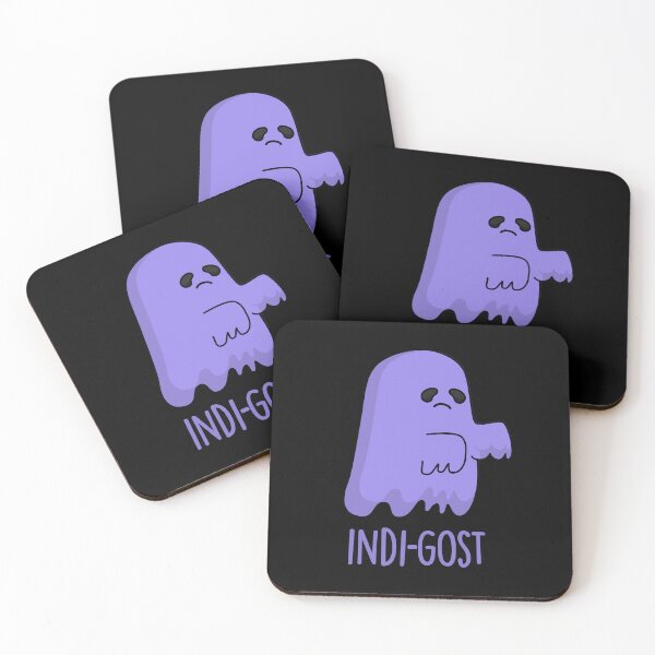 Item preview, Indi-gost Halloween Funny Indigo Ghost Puns (Dark BG) designed and sold by punnybone.