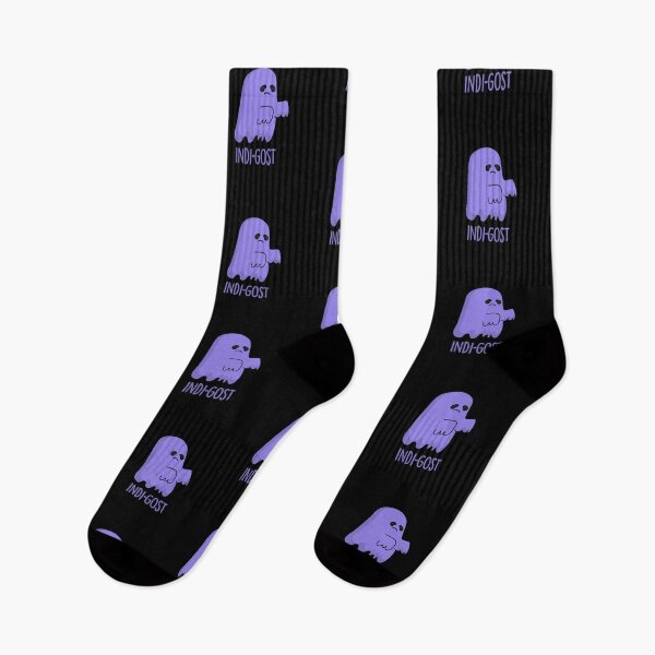 Item preview, Indi-gost Halloween Funny Indigo Ghost Puns (Dark BG) designed and sold by punnybone.