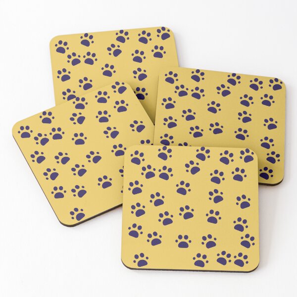 Item preview, dog footprints brown yellow background designed and sold by March Rider.