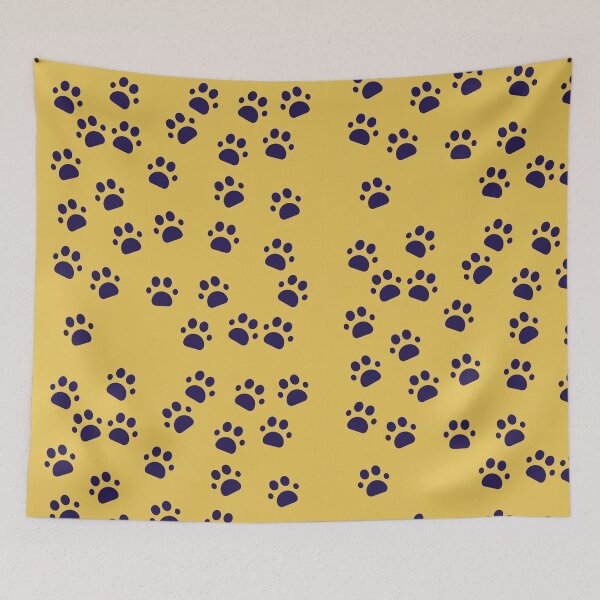 Item preview, dog footprints brown yellow background designed and sold by March Rider.