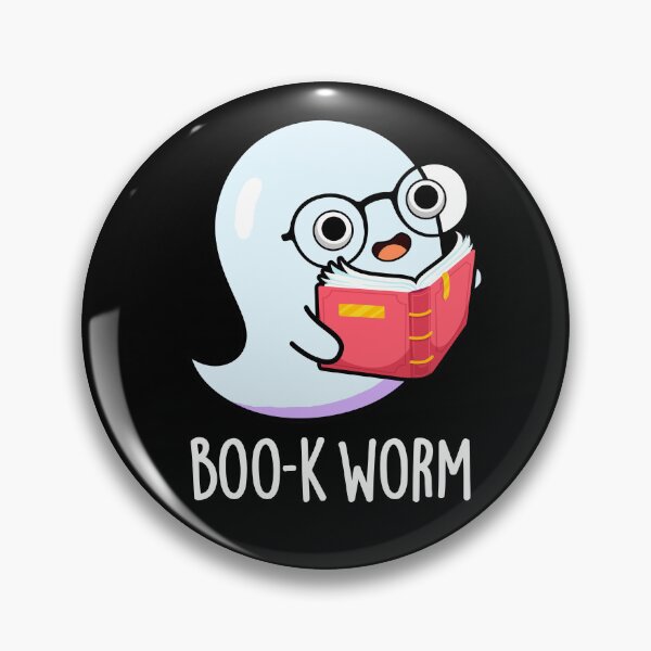 Item preview, Boo-k Worm Halloween Funny Bookworm Ghost Puns (Dark BG) designed and sold by punnybone.