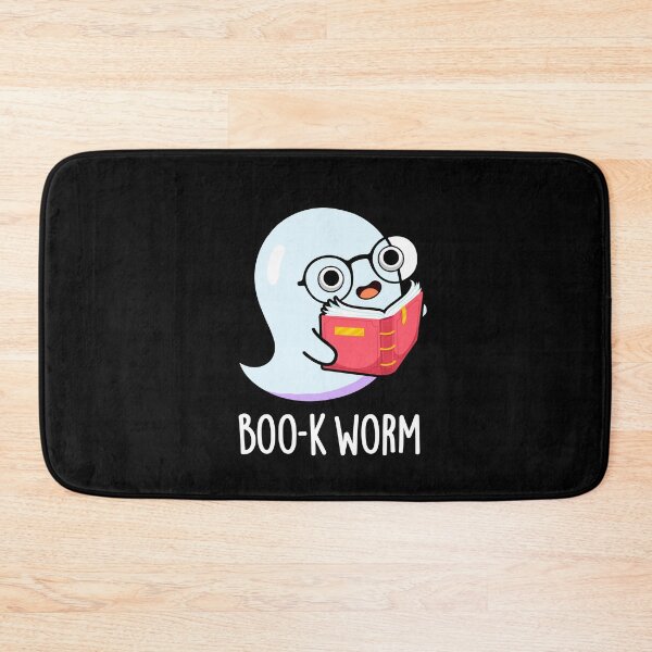 Item preview, Boo-k Worm Halloween Funny Bookworm Ghost Puns (Dark BG) designed and sold by punnybone.