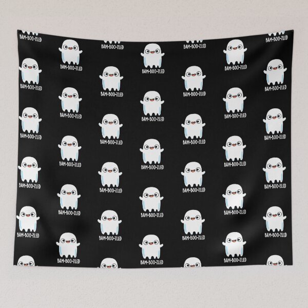 Item preview, Bam-boo-zled Halloween Funny Confused Ghost Puns (Dark BG) designed and sold by punnybone.