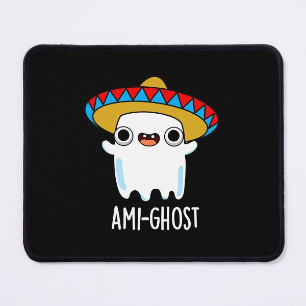 Item preview, Ami-gost Halloween Funny Mexican Amigo Ghost Puns (Dark BG) designed and sold by punnybone.