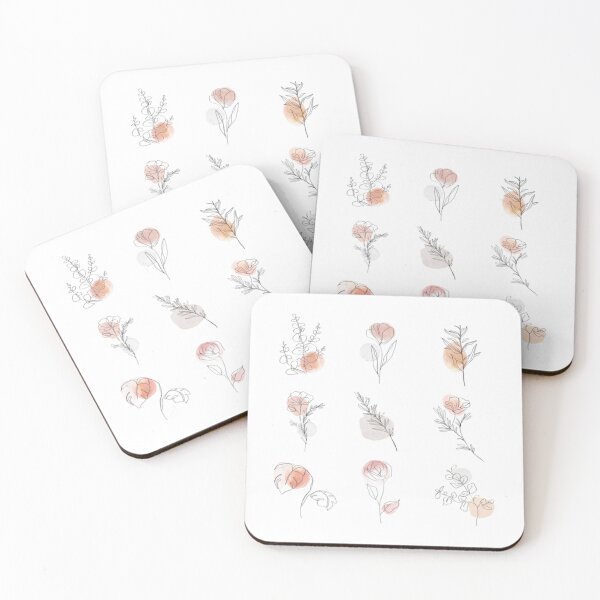Item preview, Flowers minimal line art illustration collection   designed and sold by VtgFandesign.