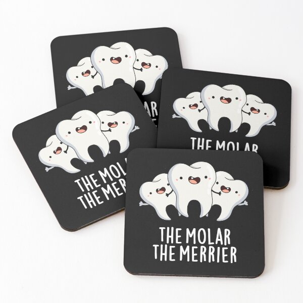 Item preview, The Molar The Merrier Funny Dental Tooth Puns (Dark BG) designed and sold by punnybone.