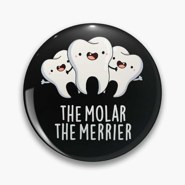 Item preview, The Molar The Merrier Funny Dental Tooth Puns (Dark BG) designed and sold by punnybone.