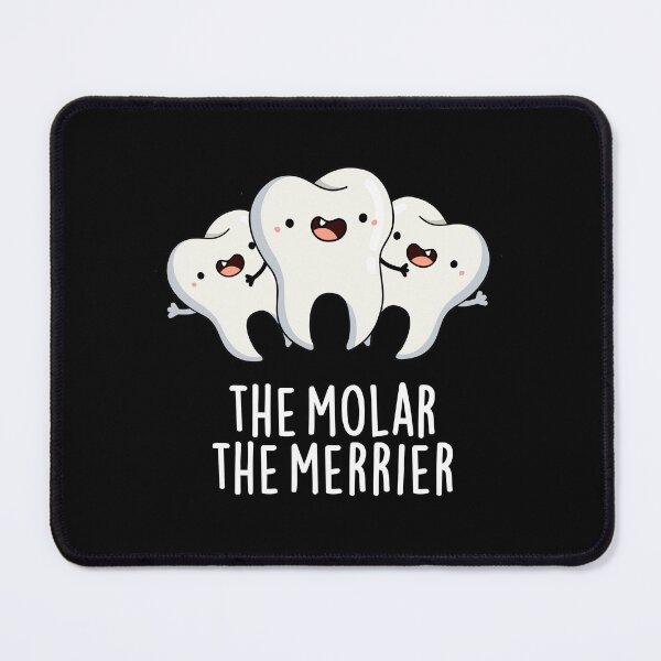 Item preview, The Molar The Merrier Funny Dental Tooth Puns (Dark BG) designed and sold by punnybone.