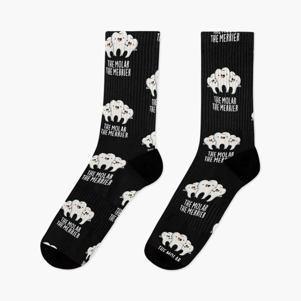 Item preview, The Molar The Merrier Funny Dental Tooth Puns (Dark BG) designed and sold by punnybone.