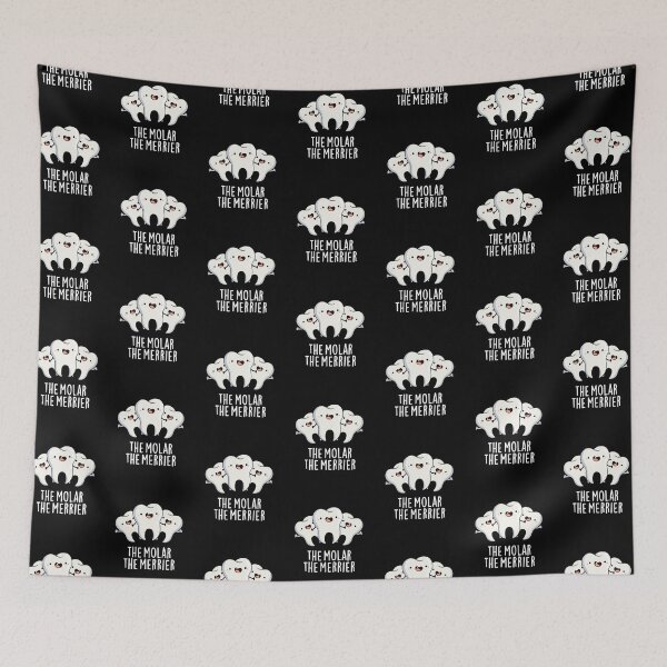 Item preview, The Molar The Merrier Funny Dental Tooth Puns (Dark BG) designed and sold by punnybone.