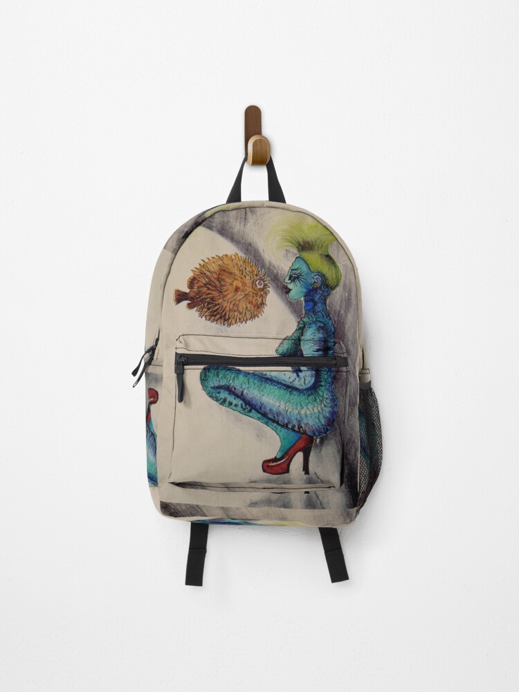 Thumbnail 1 of 3, Backpack, Puffer Fish designed and sold by psyclonicstudio.