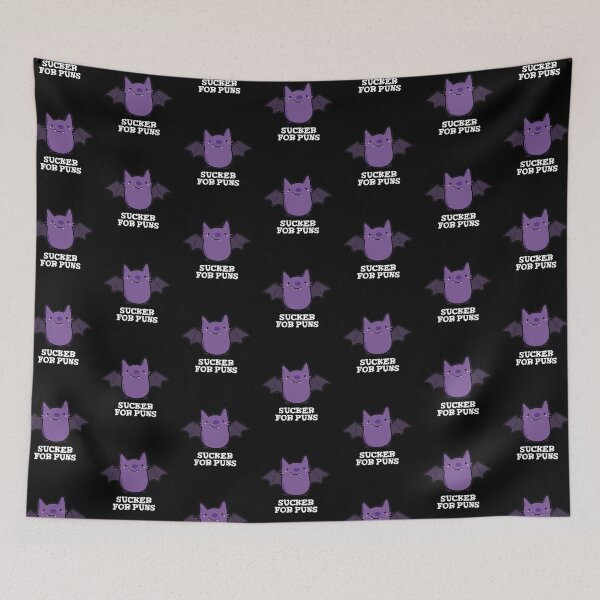 Item preview, Sucker For Puns Funny Baby Bat Puns (Dark BG) designed and sold by punnybone.