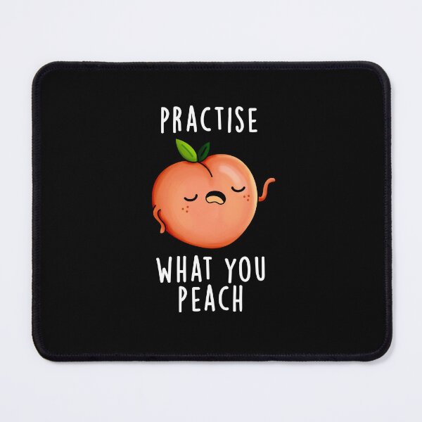 Item preview, Practise What You Peach Positive Fruit Puns (Dark BG) designed and sold by punnybone.