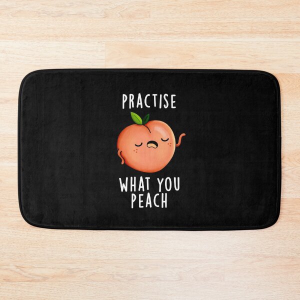 Item preview, Practise What You Peach Positive Fruit Puns (Dark BG) designed and sold by punnybone.