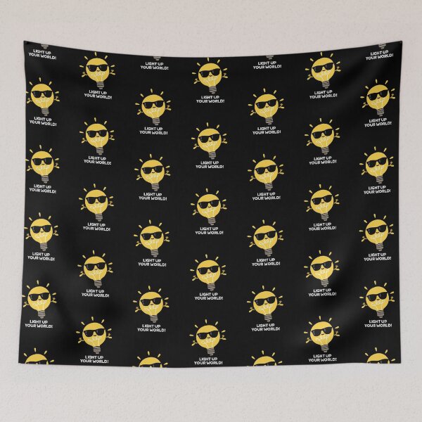 Item preview, Light Up YOur World Funny Positive Bulb Puns (Dark BG) designed and sold by punnybone.