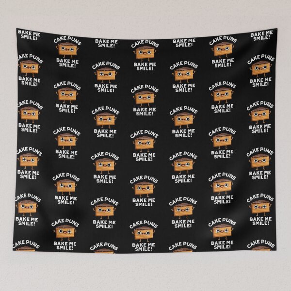 Item preview, Cake Puns Bake Me Smile Funny Food Puns (Dark BG) designed and sold by punnybone.