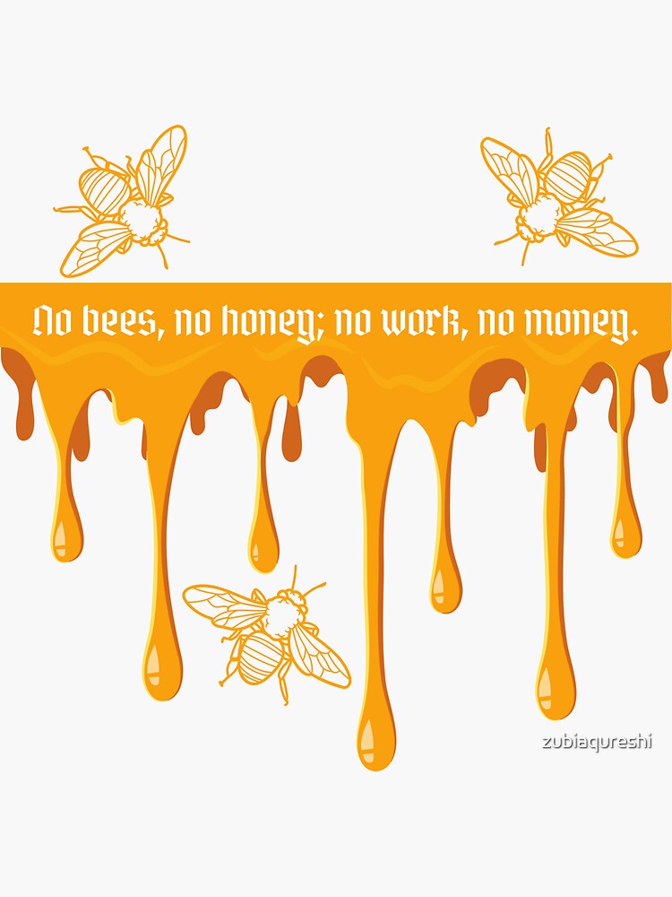 Thumbnail 3 of 3, Sticker, BEE designed and sold by zubiaqureshi.