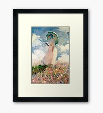 Claude Monet - Woman with a Parasol, Study Framed Print