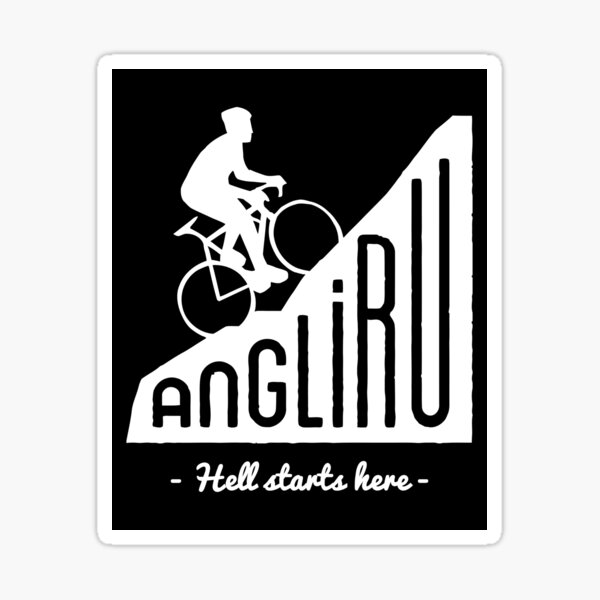 Aperçu de l'œuvre Ascension d'Angliru "L'enfer commence ici" cyclisme Vuelta España créée et vendue par orinemaster.